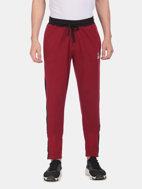 Colt Red Cotton Regular Fit Trackpants 