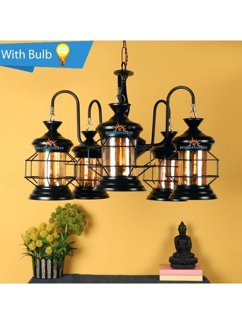 DecorativeRay Black Iron Chandeliers - Set of 1