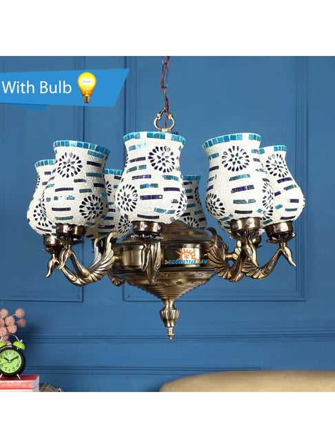 DecorativeRay White & Blue Aluminium Chandeliers - Set of 1