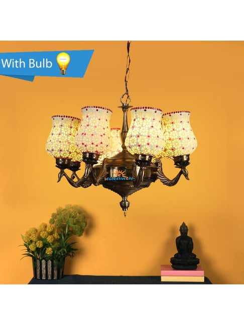 DecorativeRay Gold & Red Aluminium Chandeliers - Set of 1