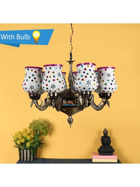 DecorativeRay White & Pink Aluminium Chandeliers - Set of 1