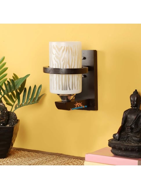 DecorativeRay White Wood Wall Light - Set of 1