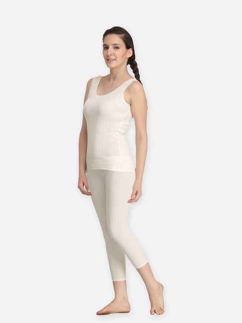 Buy Kanvin Off White Thermal Camisole With Tights for Women Online