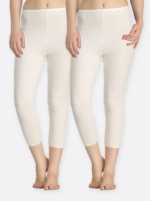 Buy Kanvin Off White Thermal Tights (Pack Of 2) for Women Online @ Tata CLiQ