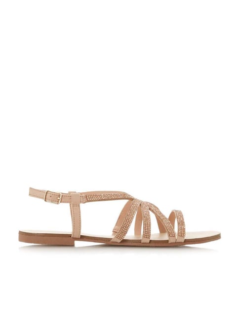 Dune London Women's NEEMA Rose Gold Back Strap Sandals