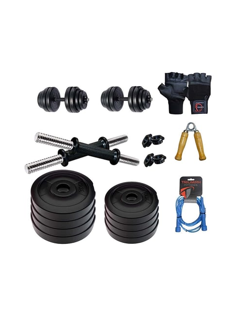 Triumph Black & Blue Combo Home Gym Set (8kg)-Triumph-Footwear-TATA CLIQ