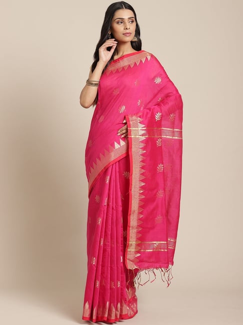 Buy online Multi Colored Cotton Blend Saree With Blouse from ethnic wear  for Women by Panzora for ₹1399 at 53% off | 2024 Limeroad.com