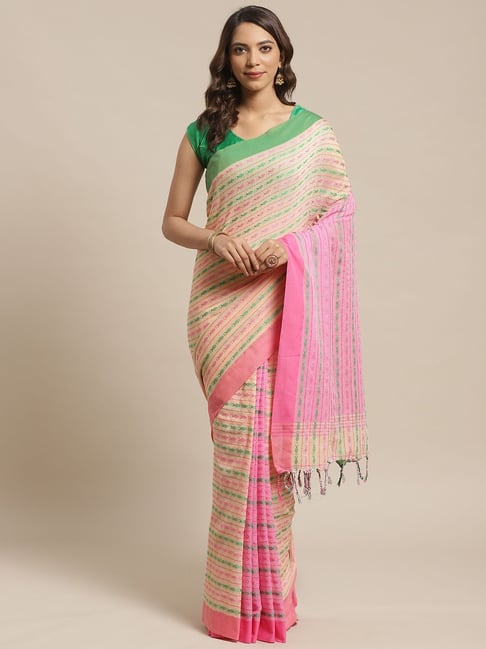 Buy Satrani Cotton Silk Green Color Silk Cotton Blend Saree with Blouse  piece | sarees for Women| saree | sarees Online at Best Prices in India -  JioMart.