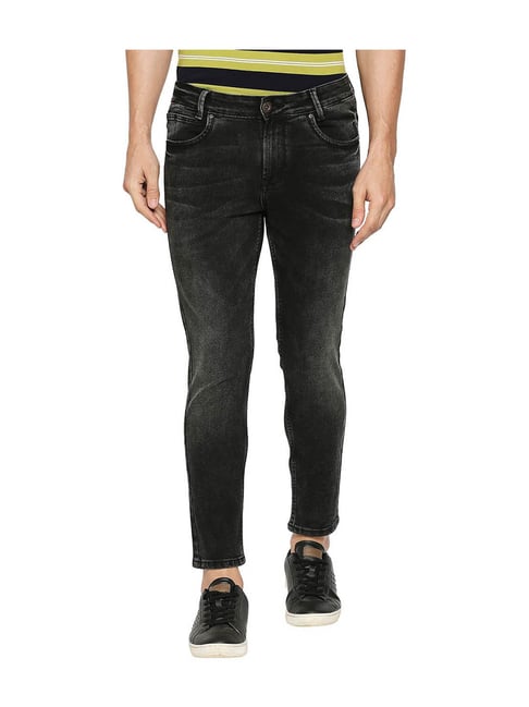 Mufti Black Solid Slim Fit Jeans