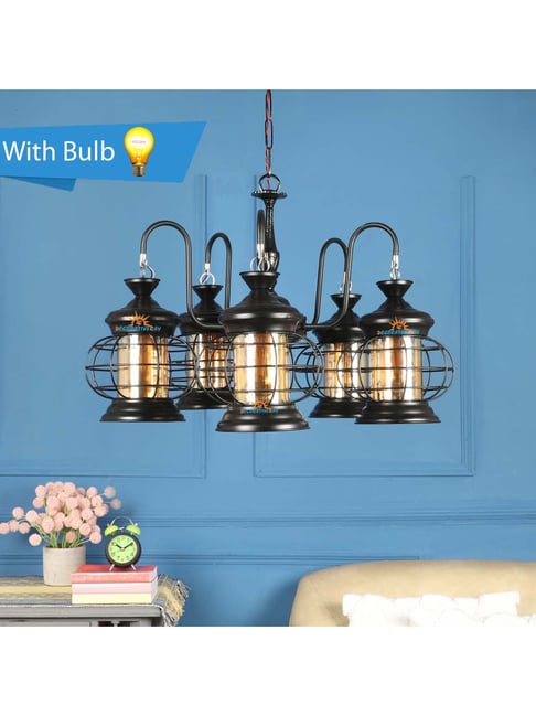 DecorativeRay Black & Gold Iron Chandeliers - Set of 1