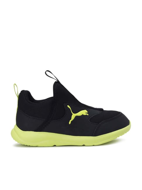 Puma Kids Fun Racer PS Black & Nrgy Yellow Sneakers