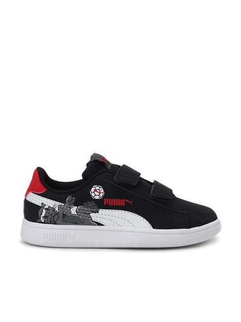 Puma Kids Smash v2 Lil V PS Black & White Sneakers