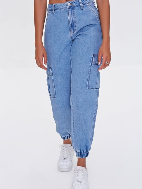 Forever 21 Medium Denim Cotton Jogger Jeans
