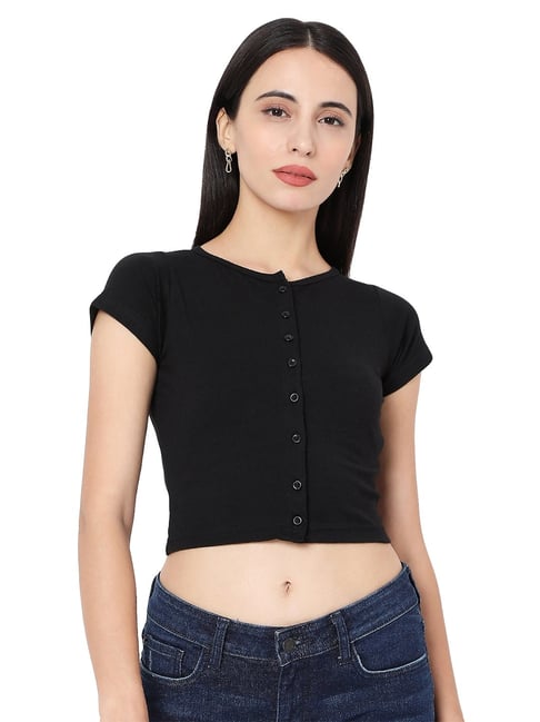 Buy Salwar Studio Women's Black Cotton Lycra Blouse for Women¿s Online @  Tata CLiQ