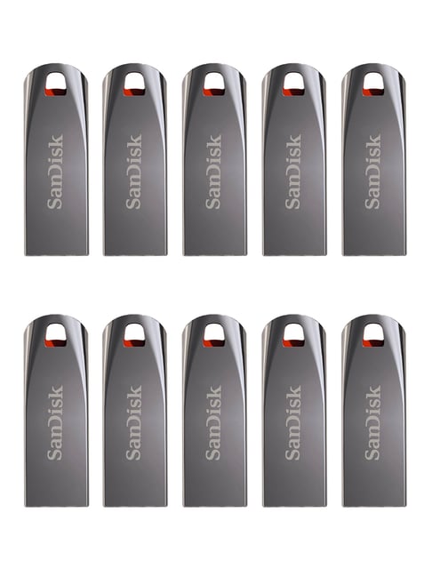 SanDisk Cruzer Force SDCZ71-016G-I35 16GB USB 2.0 Pen Drive - Pack of 10 (Silver)