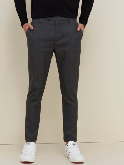 WES Formals Grey Carrot Fit Trousers – Westside