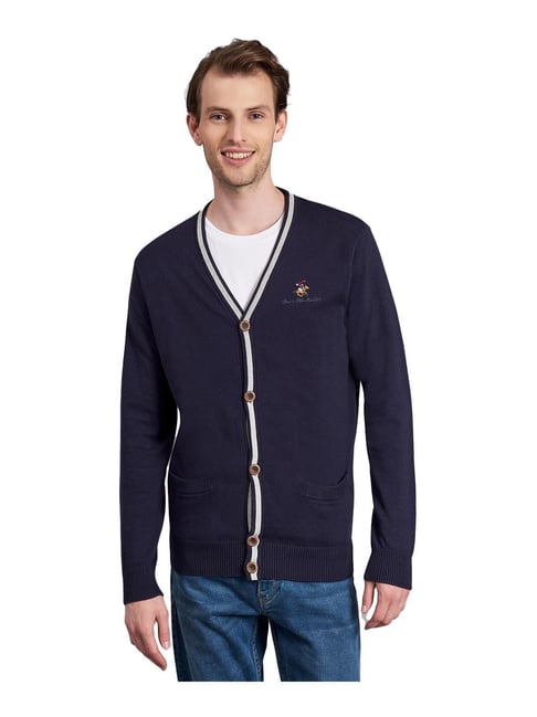 Buy Beverly Hills Polo Club Navy Regular Fit Cardigan for Men