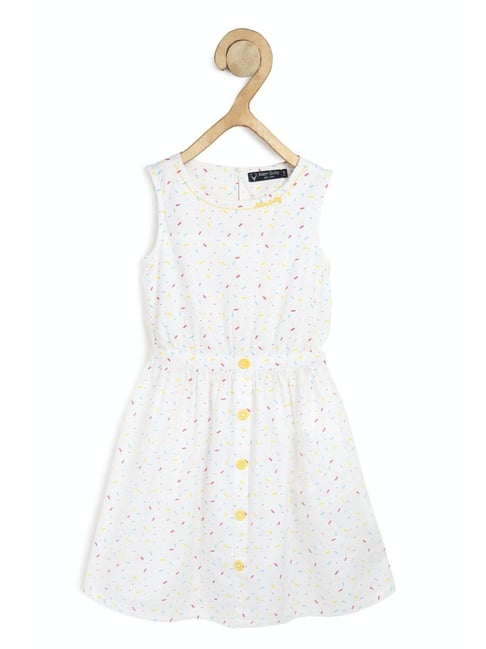 Allen Solly Junior White Printed  Dress