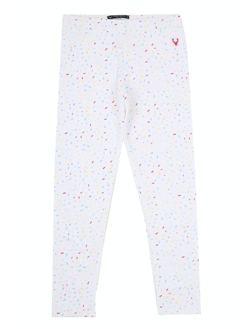 Allen Solly Junior White Printed  Leggings