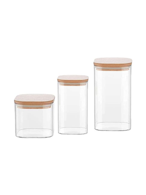 Buy Habitat Set of 3 Glass Jar Set, Storage jars