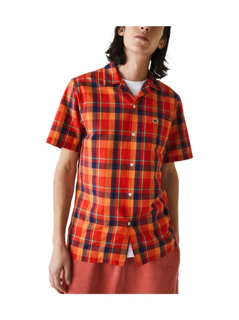 Lacoste Multi Checked Regular Fit Casual Shirt for Mens Online @ Tata CLiQ