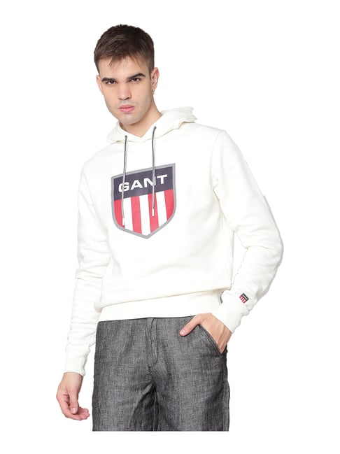 Mens Hoodies Gant Stripe Hoodie Buy GANT White Hooded Sweatshirt