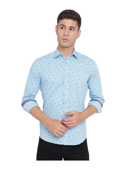 Greenfibre Ethereal Blue Printed Shirt