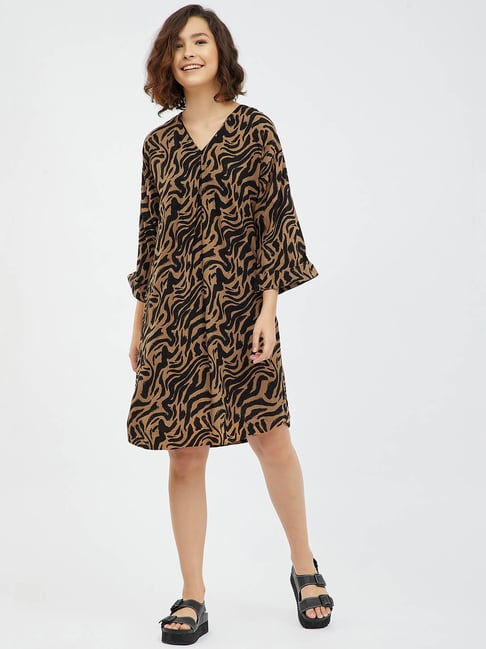 Buy Femella Mustard & Black Animal Print Dress for Women Online @ Tata CLiQ Buy Femella Mustard & Black Animal Print Dress for Women Online @ Tata CLiQ