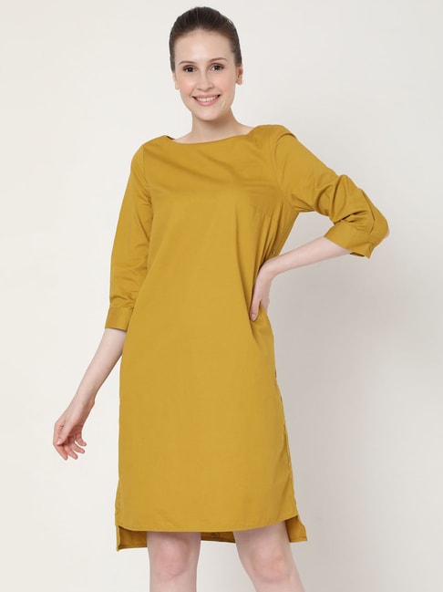 Vero Moda Mustard Cotton Dress Price in India