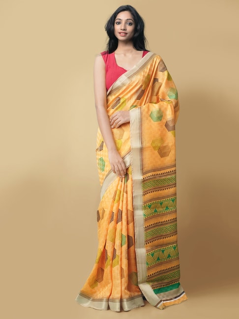 Unnati Silks Women's Fancy Art Silk Saree with Blouse Price in India