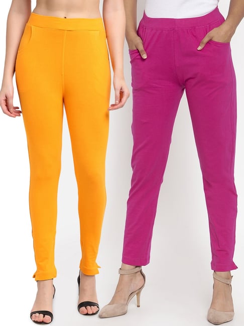 Capri trousers with fruity print in pink orange and yellow tones with  metallic fastening  WOMAN  Rosalita McGee