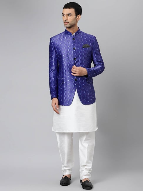 Hangup White Printed Full Sleeves Kurta Set