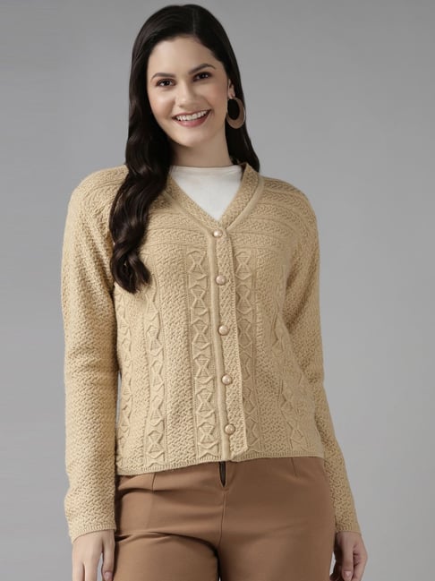 Cayman Beige Embroidered Cardigan