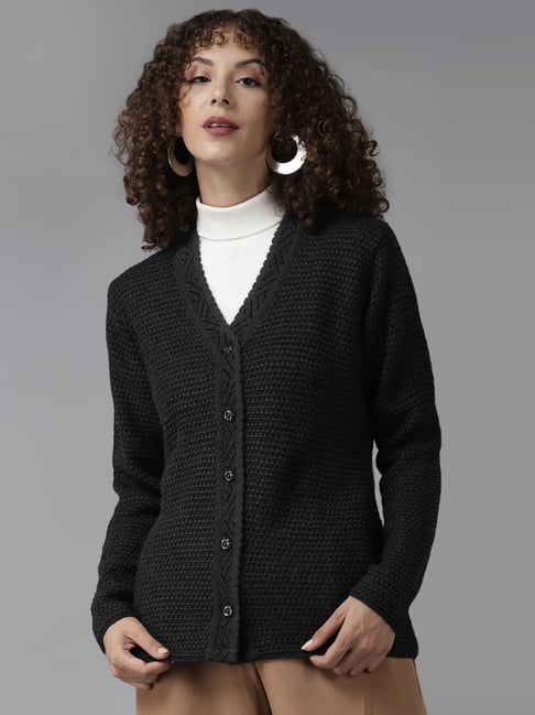 Black 2024 embroidered cardigan