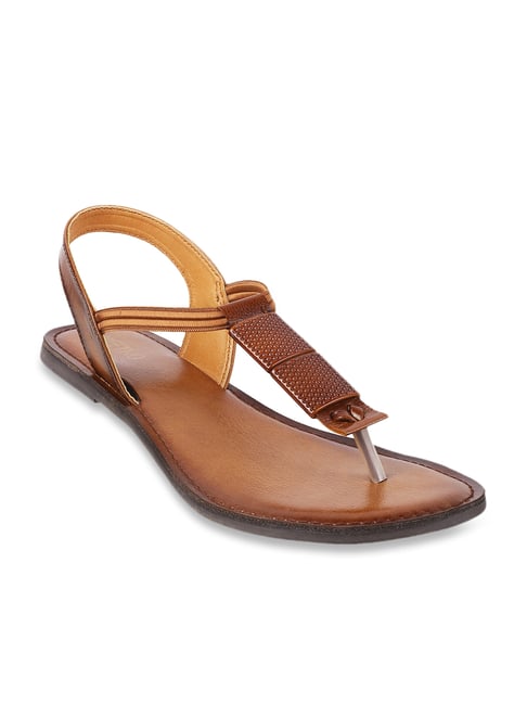 Metro Women's Brown T-Strap Sandals