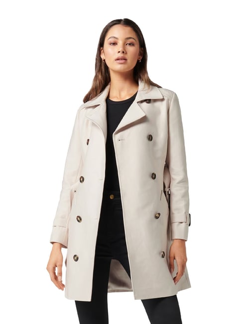 Buy Forever New Cream Comfort Fit Jupiter Petite Trench Coat for