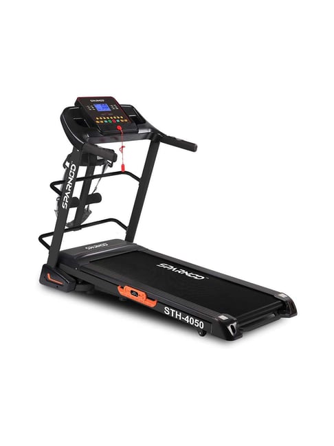 Sparnod Fitness Black Automatic Foldable Motorized Running Indoor Treadmill (4.5HP)-Sparnod Fitness-Footwear-TATA CLIQ