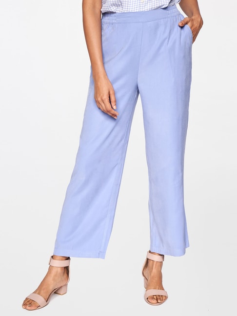 AND Blue Low Rise Trousers