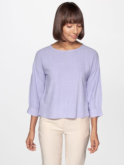 AND Lilac Textured Top Price in India