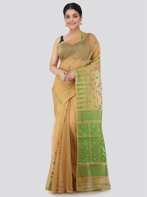 Pinkloom Beige Woven Jamdani Saree-picture-42