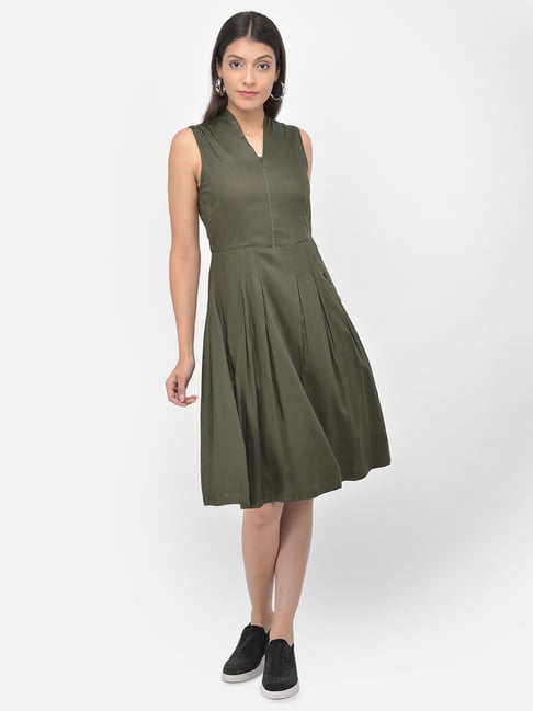 Latin Quarters Olive Regular Fit Dress Price in India