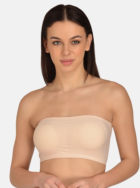 Mod & Shy Beige Non Wired Padded Bandeau Bra Price in India