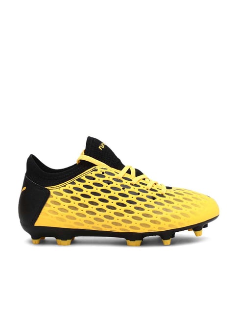 Puma Kids FUTURE 5.4 FG Jr Ultra Yellow & Black Football Shoes