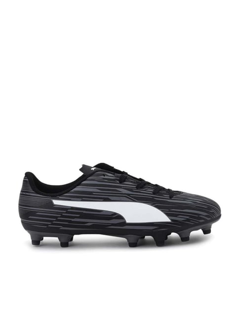 Puma Kids Rapido III FG Jr Black & White Football Shoes