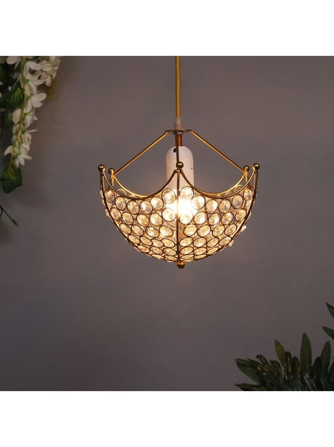 Homesake Gold Crystal Umbrella Pendant Ceiling Lamp - Set of 1