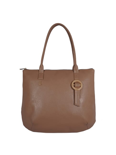 Baggit Blunt Brown Solid Medium Tote Handbag Price in India