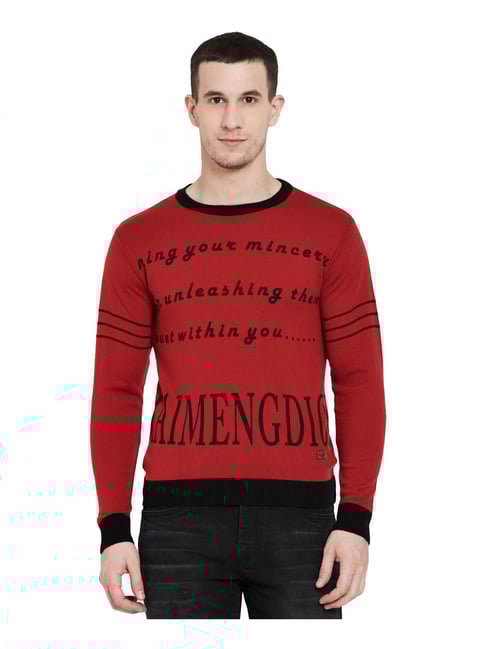Duke Red Graphic Print Sweater