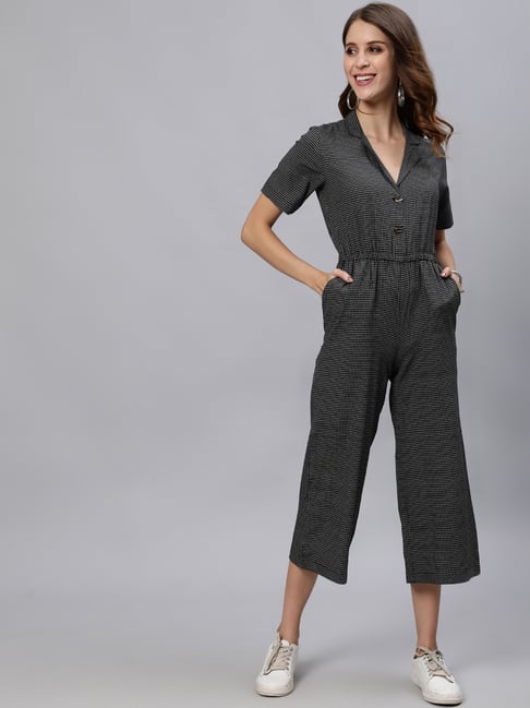 Jaipur Kurti Black Striped Jumpsuit