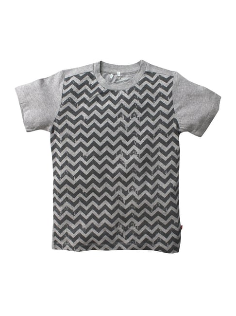 Nino Bambino Boys Grey Striped T-Shirt