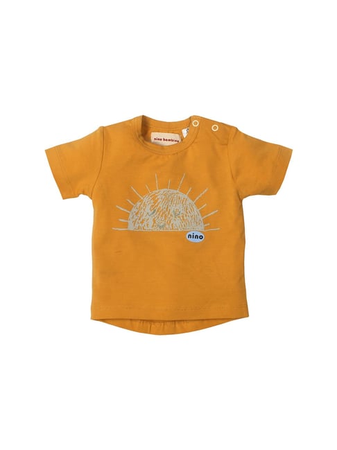 Nino Bambino Kids Yellow Printed T-Shirt